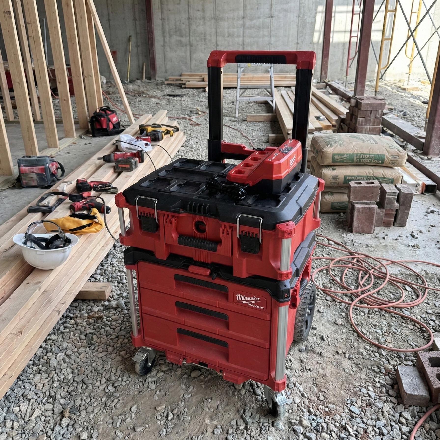 Milwaukee M12 4-Bay Charger Packout Mount - Compatible with Packout System
