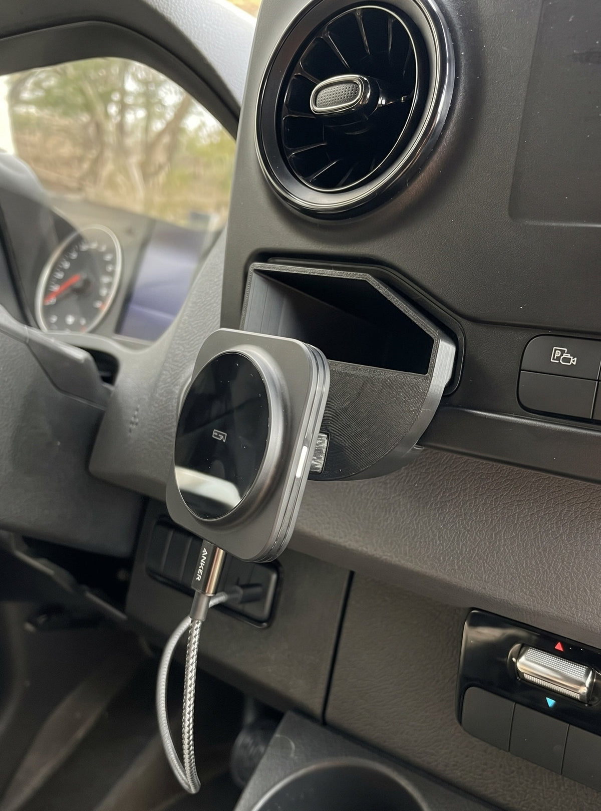 Mercedes Sprinter (2019+ VS30) Dash Cubby Phone Mount | 17mm Ball Base (Zero Screen or Vent Block) - JForm Designs